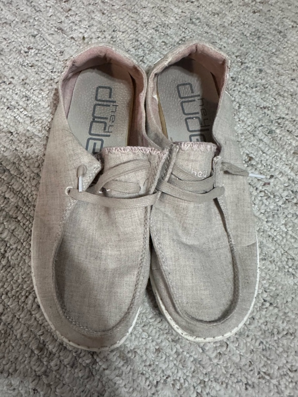 Hey Dude Men's Slip-On Loafers in Light Beige